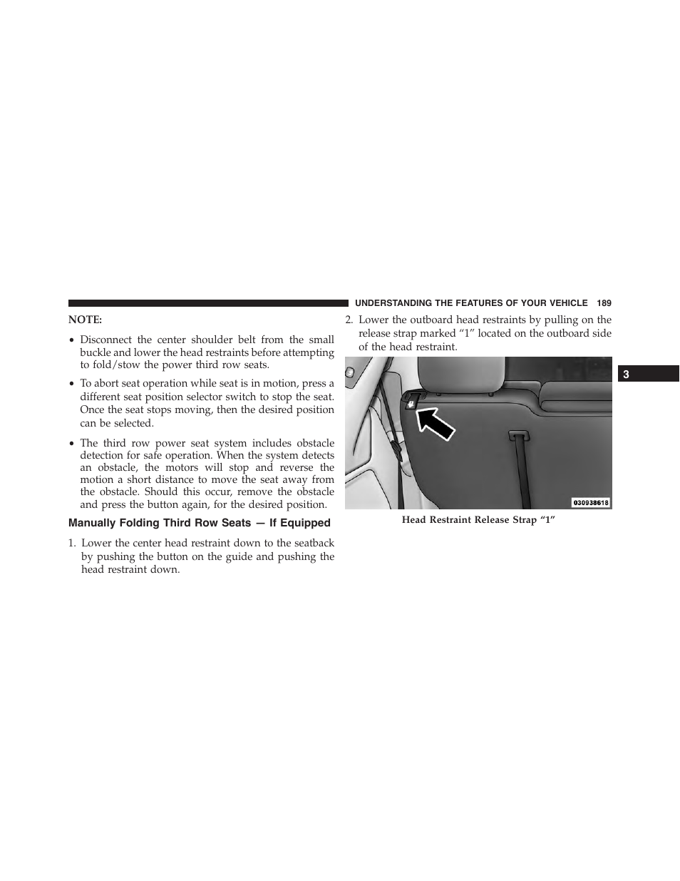 Manually folding third row seats — if equipped, Manually folding third row seats, If equipped | Ram Trucks 2015 Cargo Van Commercial - Owner Manual User Manual | Page 191 / 671