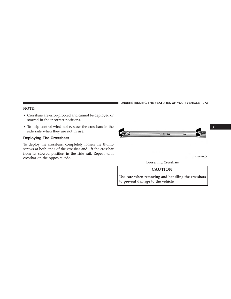 Deploying the crossbars | Ram Trucks 2015 Cargo Van Commercial - Owner Manual User Manual | Page 275 / 671