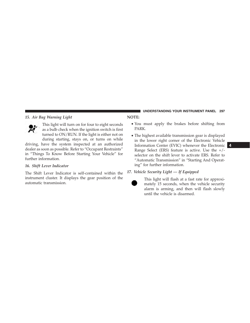 Ram Trucks 2015 Cargo Van Commercial - Owner Manual User Manual | Page 299 / 671