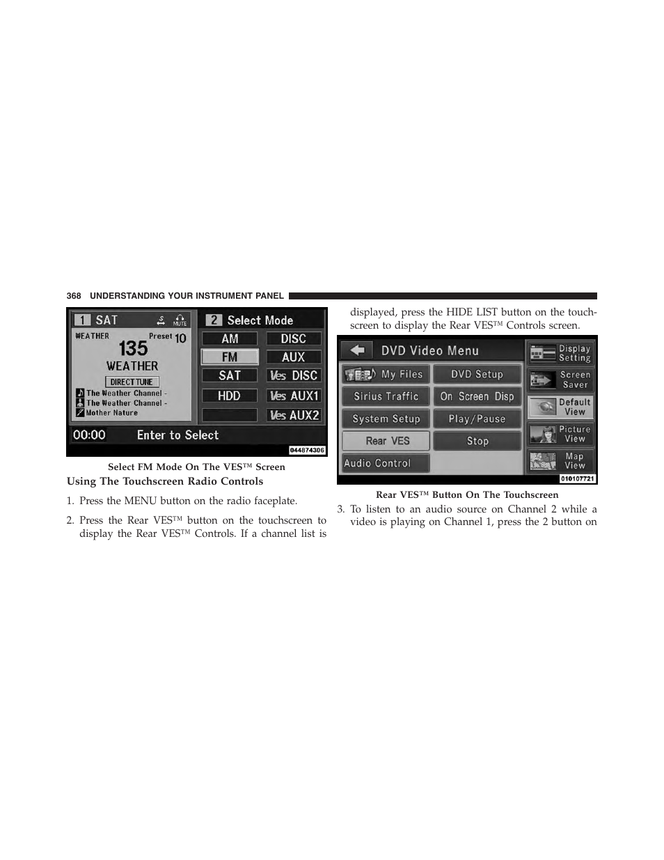 Using the touchscreen radio controls | Ram Trucks 2015 Cargo Van Commercial - Owner Manual User Manual | Page 370 / 671