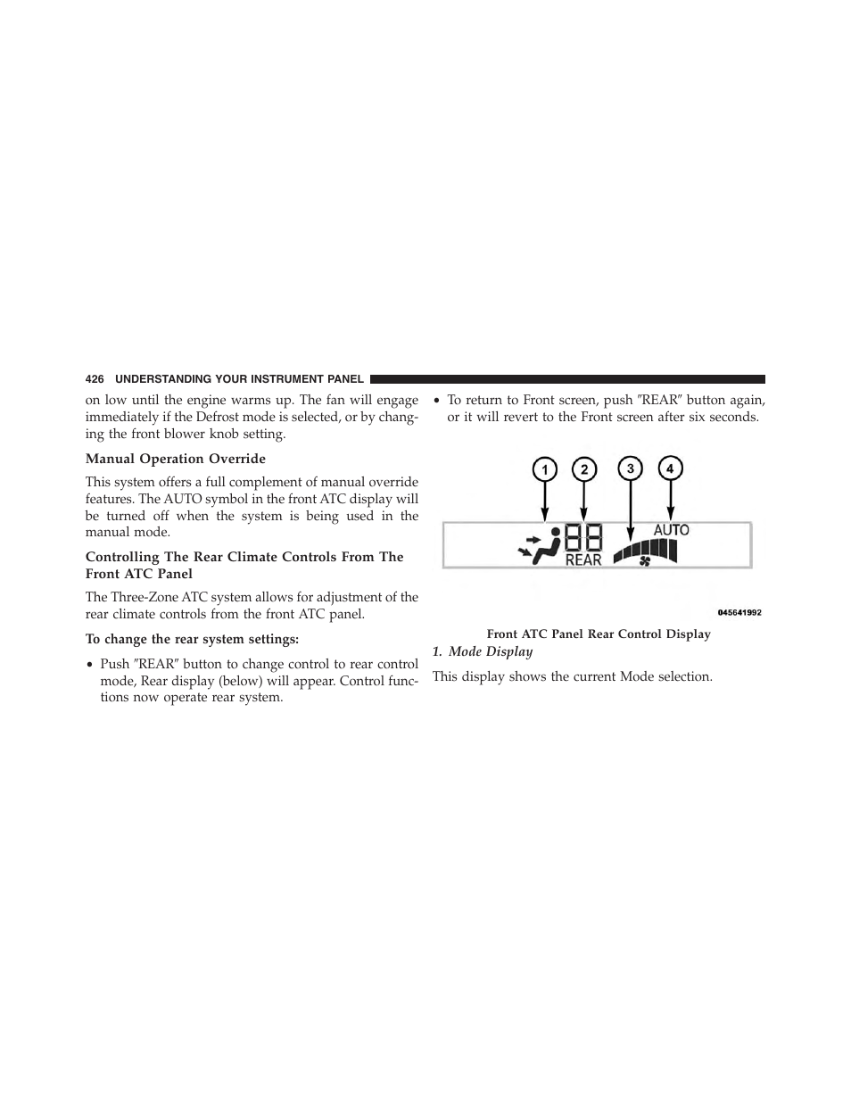 Manual operation override | Ram Trucks 2015 Cargo Van Commercial - Owner Manual User Manual | Page 428 / 671