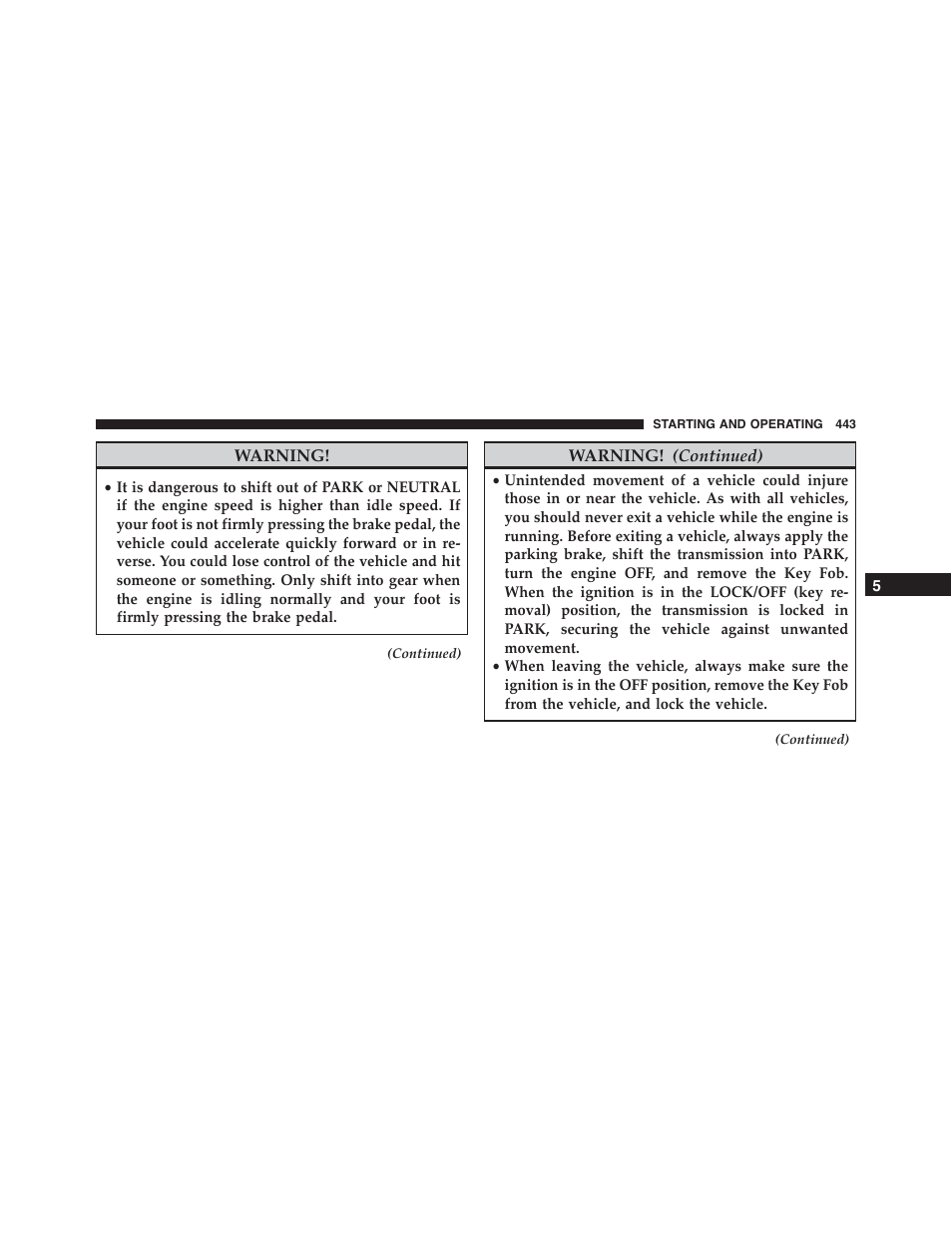 Ram Trucks 2015 Cargo Van Commercial - Owner Manual User Manual | Page 445 / 671