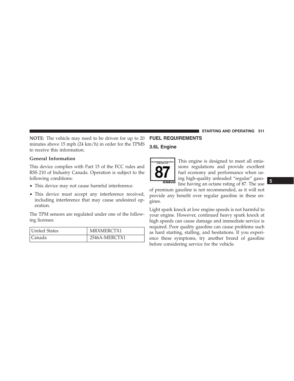 General information, Fuel requirements, 6l engine | Ram Trucks 2015 Cargo Van Commercial - Owner Manual User Manual | Page 513 / 671