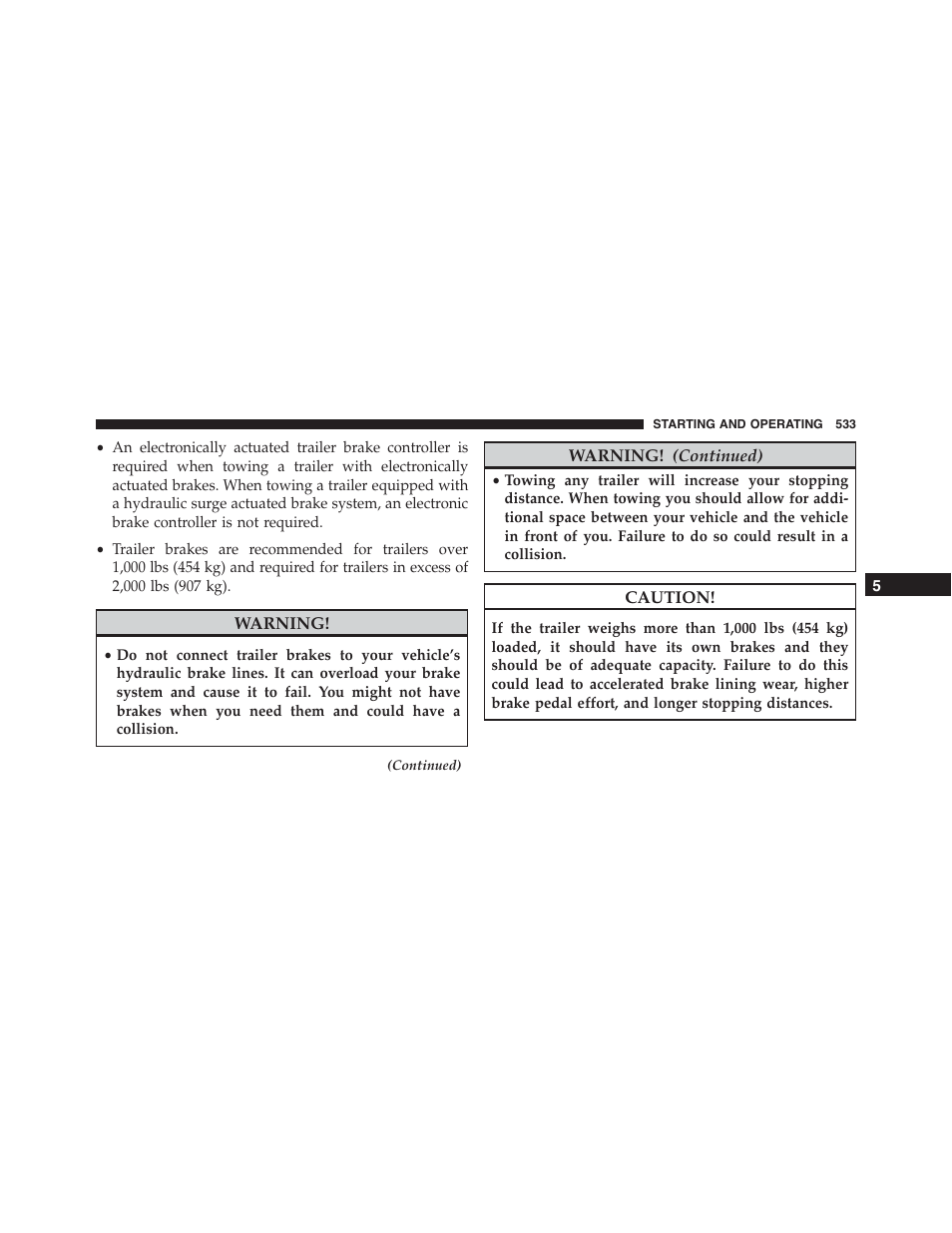 Ram Trucks 2015 Cargo Van Commercial - Owner Manual User Manual | Page 535 / 671