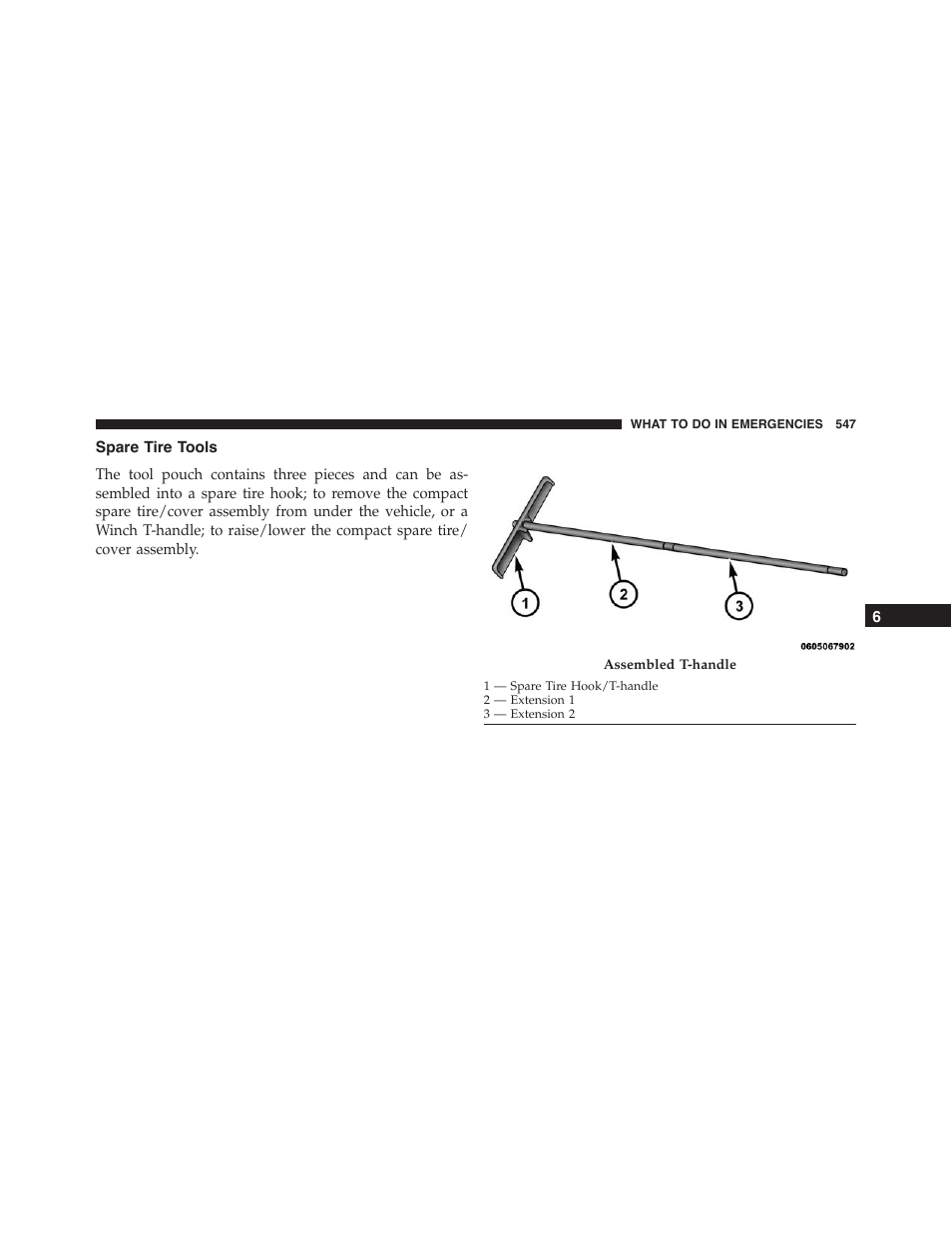 Spare tire tools | Ram Trucks 2015 Cargo Van Commercial - Owner Manual User Manual | Page 549 / 671