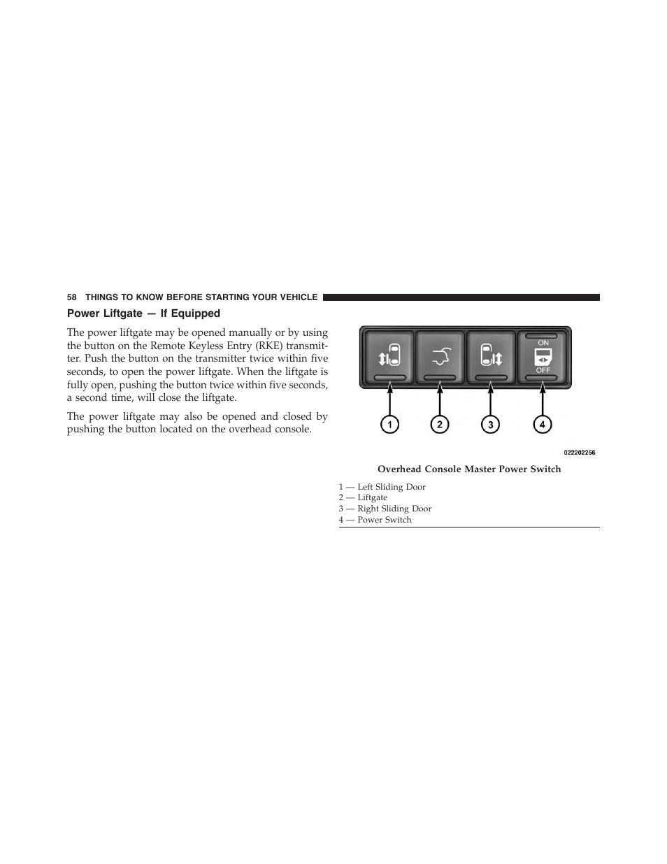 Power liftgate — if equipped | Ram Trucks 2015 Cargo Van Commercial - Owner Manual User Manual | Page 60 / 671