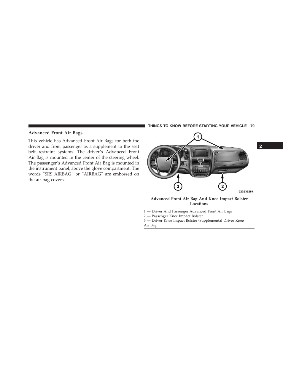 Advanced front air bags | Ram Trucks 2015 Cargo Van Commercial - Owner Manual User Manual | Page 81 / 671