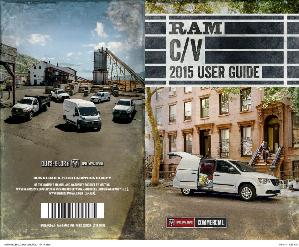 Ram Trucks 2015 Cargo Van Commercial - User Guide User Manual | 132 pages