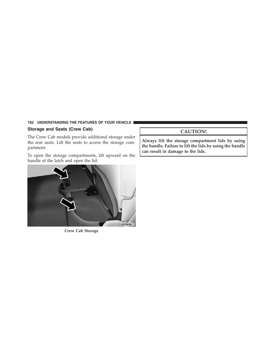 Storage and seats (crew cab) | Ram Trucks 2015 Chassis Cab Commercial - Owner Manual User Manual | Page 194 / 599