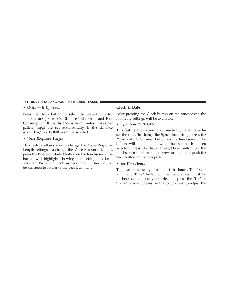 Clock & date | Ram Trucks 2015 ProMaster - Owner Manual User Manual | Page 176 / 431