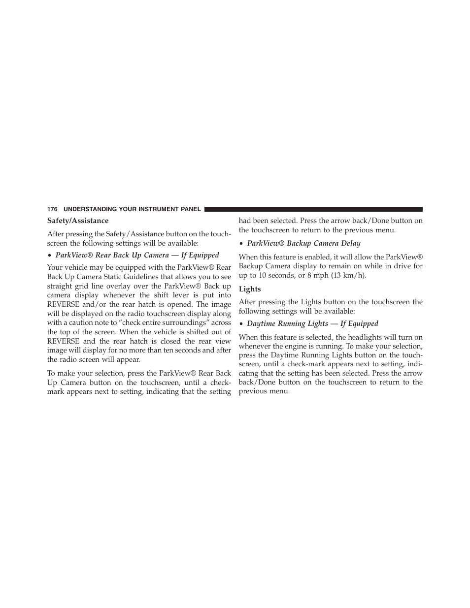 Safety/assistance, Lights | Ram Trucks 2015 ProMaster - Owner Manual User Manual | Page 178 / 431