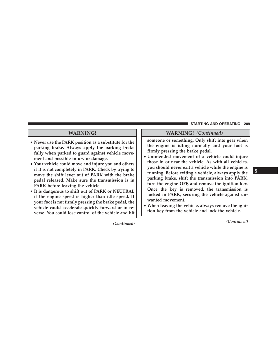 Ram Trucks 2015 ProMaster - Owner Manual User Manual | Page 211 / 431