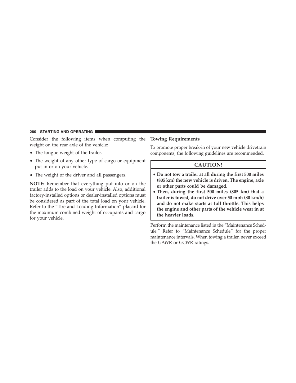Towing requirements | Ram Trucks 2015 ProMaster - Owner Manual User Manual | Page 282 / 431