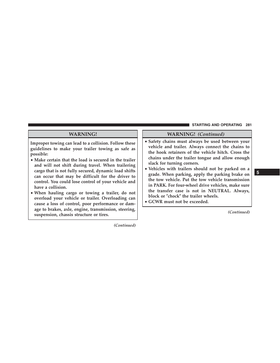 Ram Trucks 2015 ProMaster - Owner Manual User Manual | Page 283 / 431