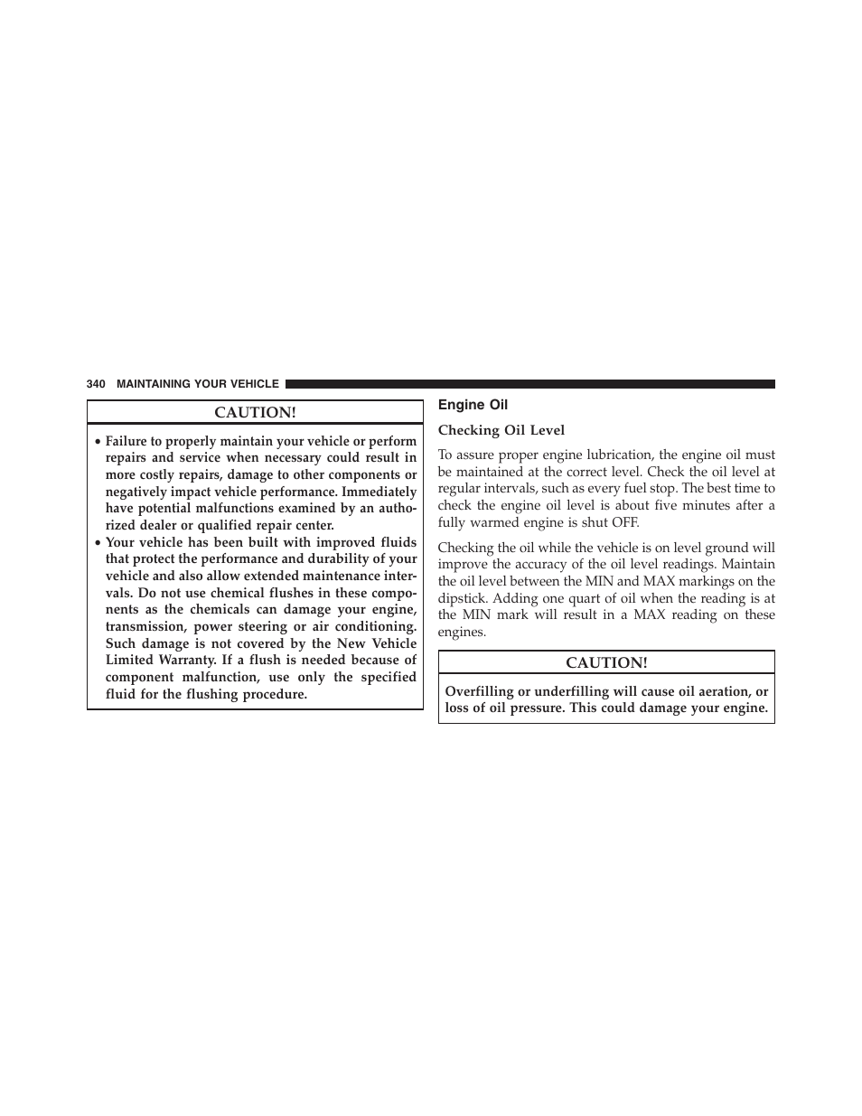 Engine oil, Checking oil level | Ram Trucks 2015 ProMaster - Owner Manual User Manual | Page 342 / 431