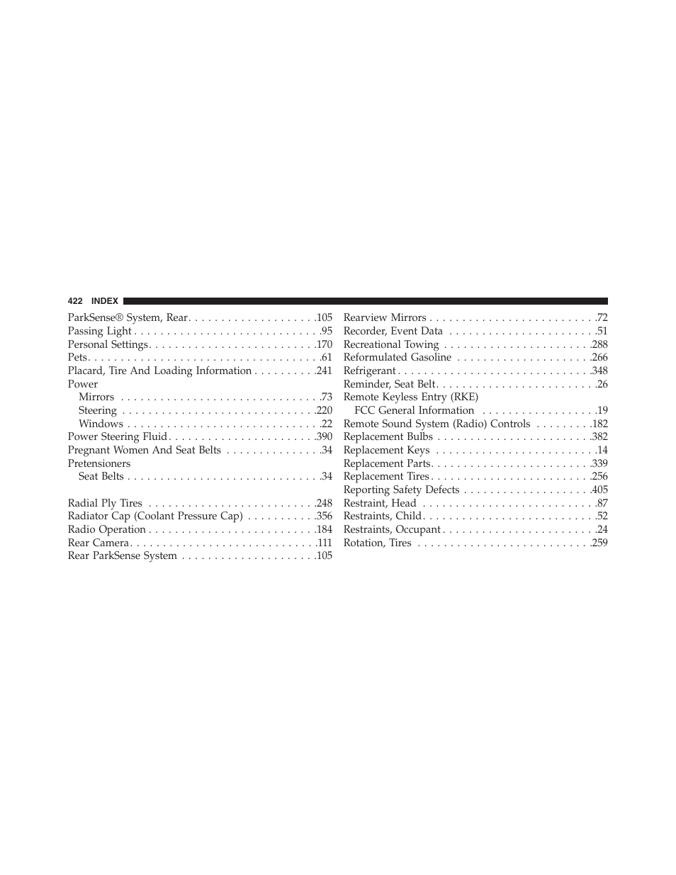 Ram Trucks 2015 ProMaster - Owner Manual User Manual | Page 424 / 431