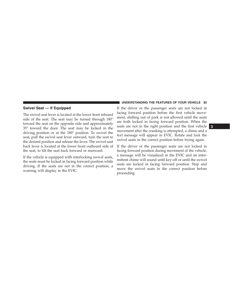 Swivel seat — if equipped | Ram Trucks 2015 ProMaster - Owner Manual User Manual | Page 85 / 431