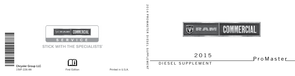Ram Trucks 2015 ProMaster - Diesel Supplement User Manual | 128 pages