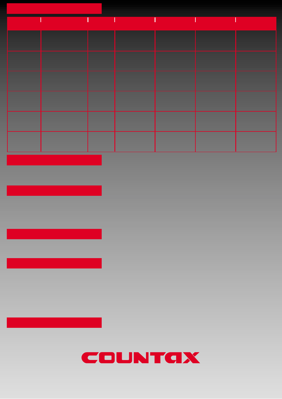 Specification summary dimensions (approx.), Weight (approx.) transmission, Engine lubricant | Tyre pressures | Countax Garden Tractor User Manual | Page 26 / 26