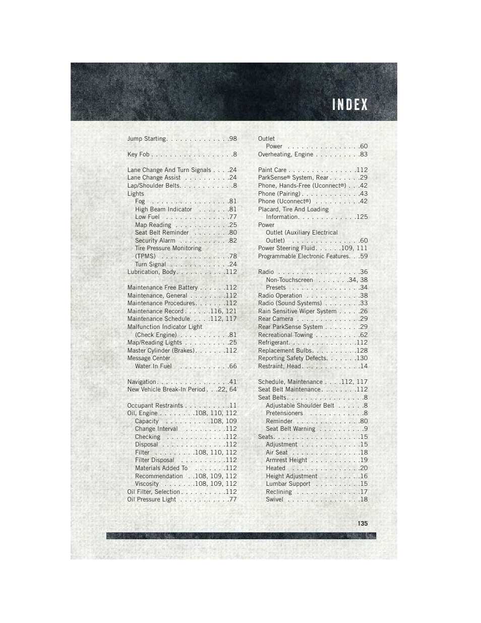 Ram Trucks 2015 ProMaster - User Guide User Manual | Page 137 / 140