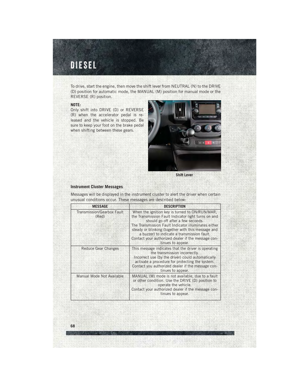 Ram Trucks 2015 ProMaster - User Guide User Manual | Page 70 / 140