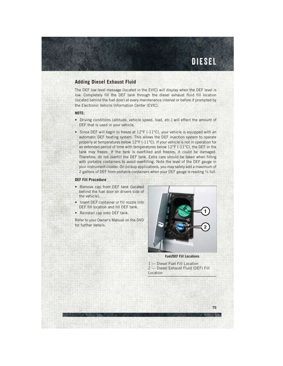 Adding diesel exhaust fluid | Ram Trucks 2015 ProMaster - User Guide User Manual | Page 77 / 140