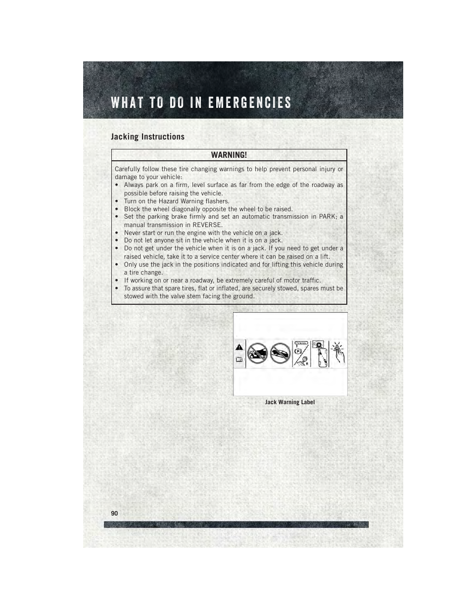 Jacking instructions | Ram Trucks 2015 ProMaster - User Guide User Manual | Page 92 / 140