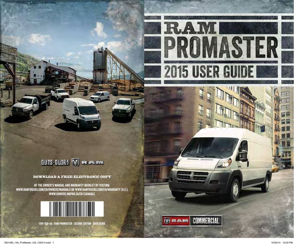 Ram Trucks 2015 ProMaster Commercial - User Guide User Manual | 132 pages