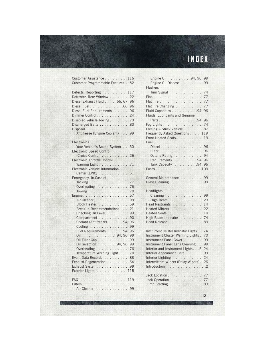 Ram Trucks 2015 ProMaster Commercial - User Guide User Manual | Page 123 / 132