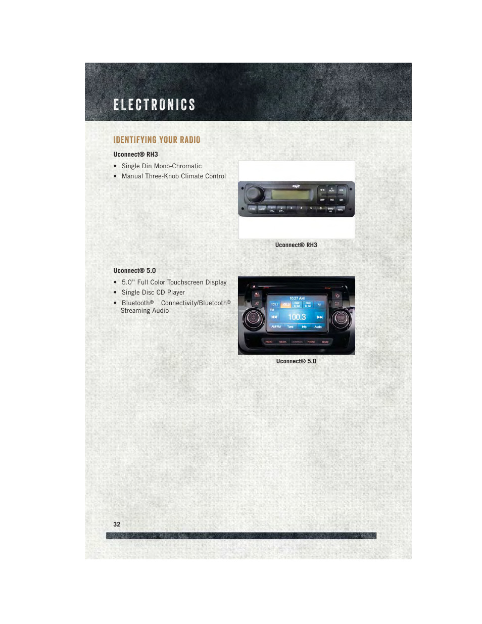Identifying your radio | Ram Trucks 2015 ProMaster Commercial - User Guide User Manual | Page 34 / 132