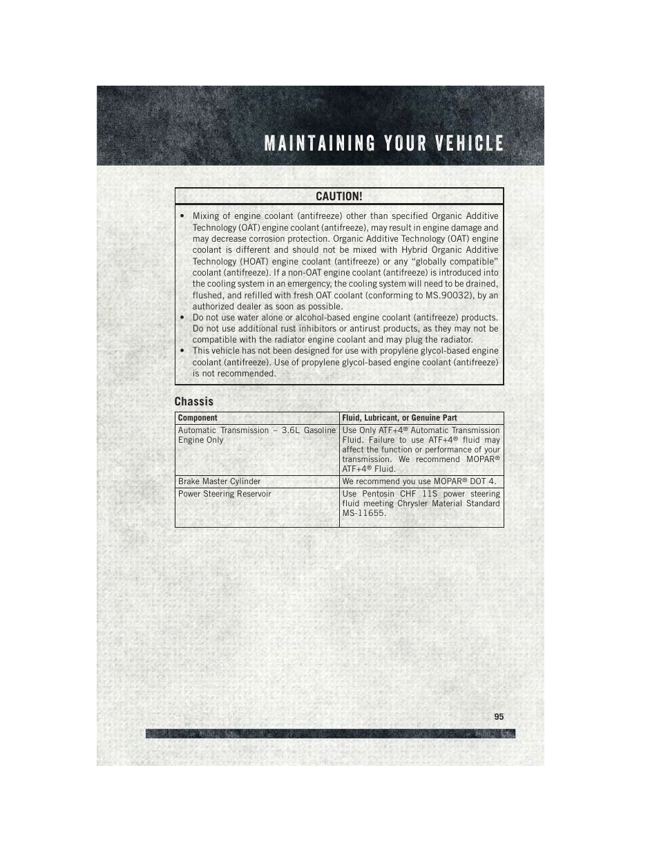 Chassis, Caution | Ram Trucks 2015 ProMaster Commercial - User Guide User Manual | Page 97 / 132