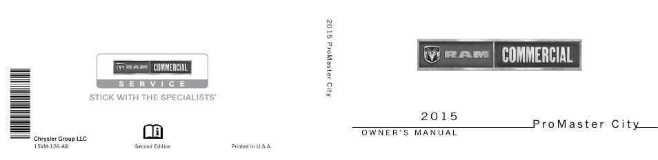 Ram Trucks 2015 ProMaster City - Owner Manual User Manual | 416 pages