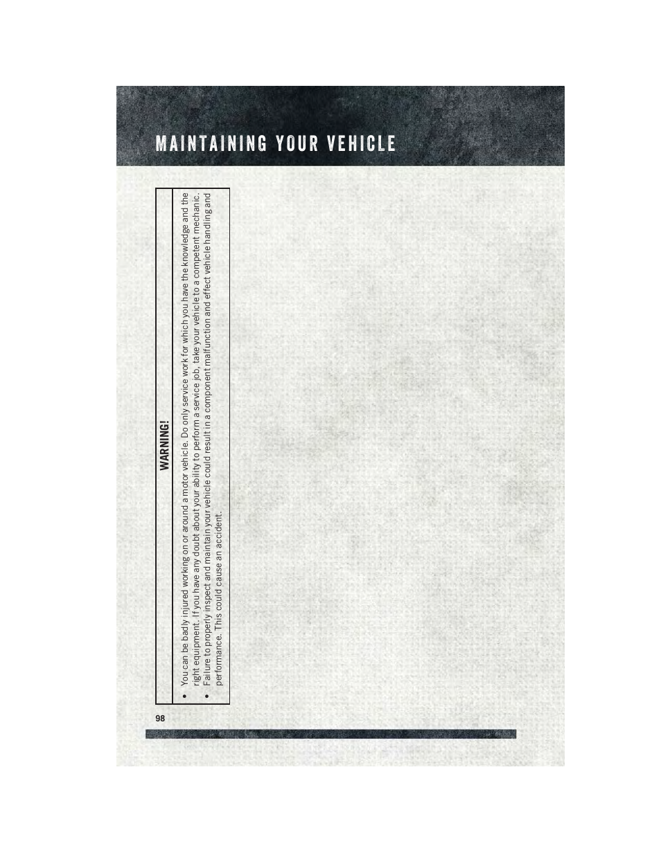 Warning | Ram Trucks 2015 ProMaster City - User Guide User Manual | Page 100 / 124