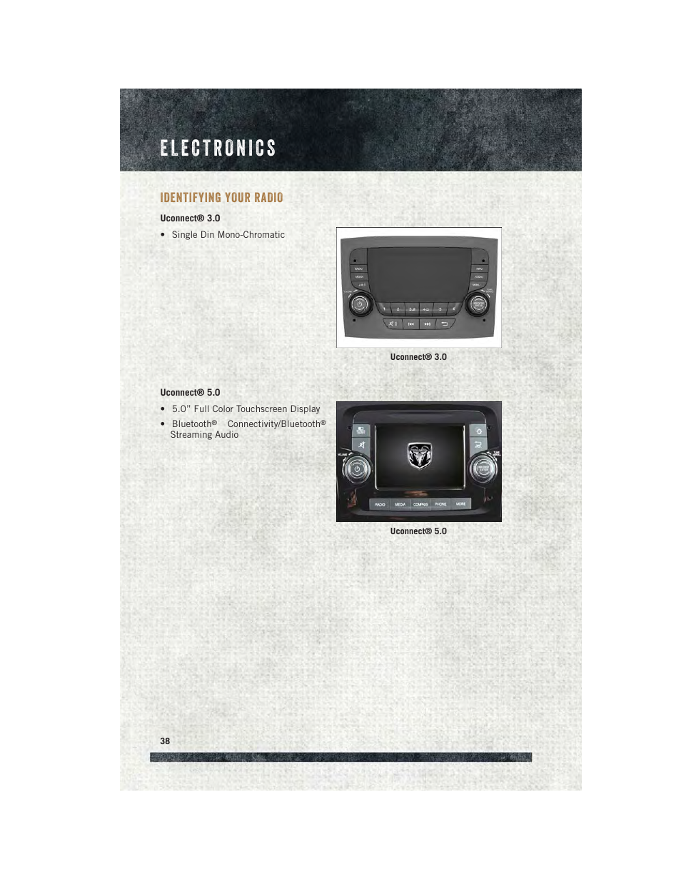 Identifying your radio | Ram Trucks 2015 ProMaster City - User Guide User Manual | Page 40 / 124