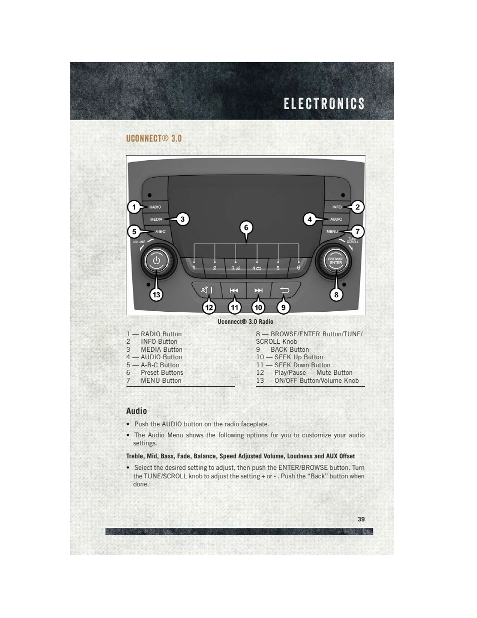 Uconnect® 3.0, Audio, Uconnect | Ram Trucks 2015 ProMaster City - User Guide User Manual | Page 41 / 124