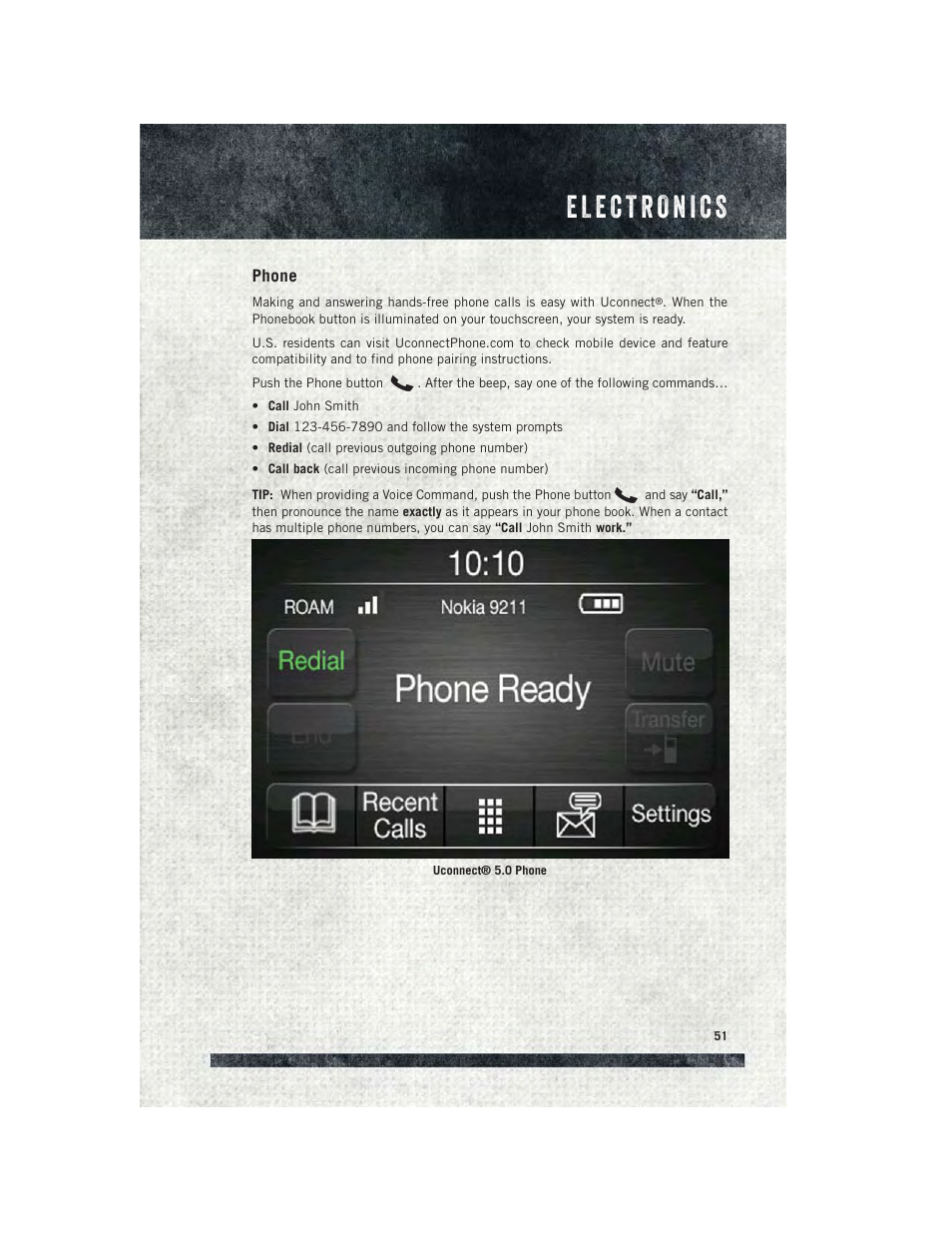Phone | Ram Trucks 2015 ProMaster City - User Guide User Manual | Page 53 / 124