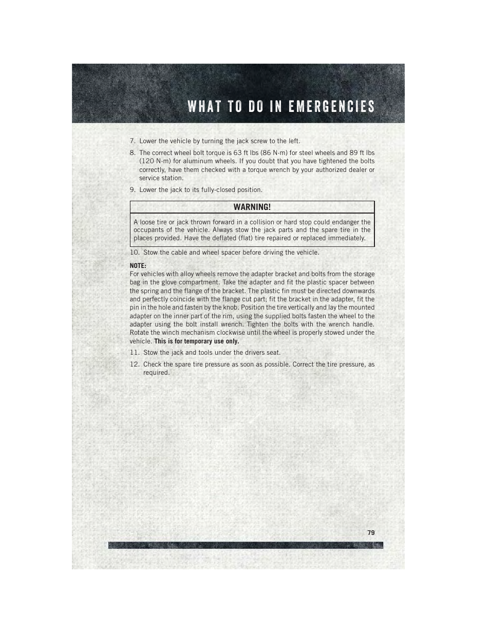 Ram Trucks 2015 ProMaster City - User Guide User Manual | Page 81 / 124