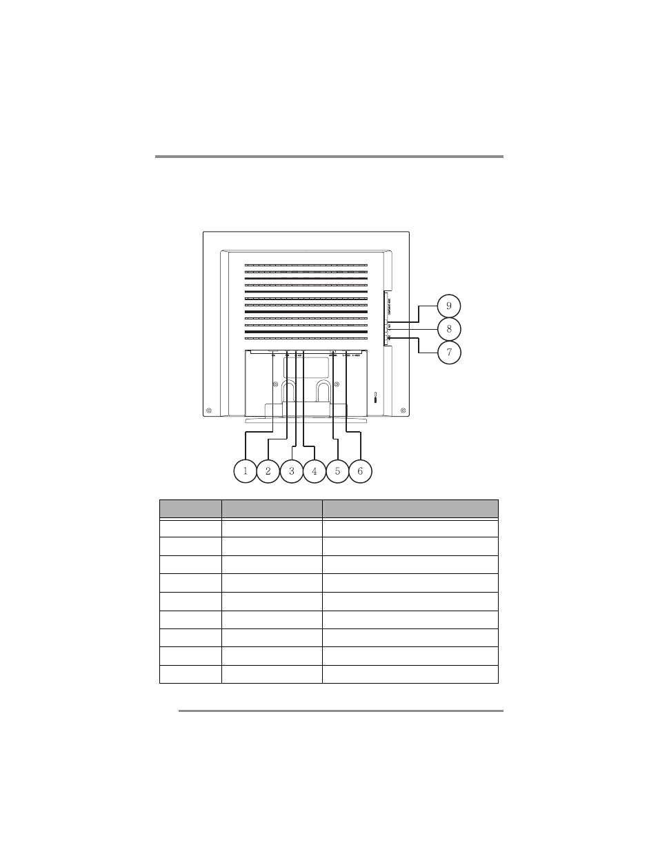 10 components: the back of the monitor | Cornea Systems CT1702 User Manual | Page 10 / 50