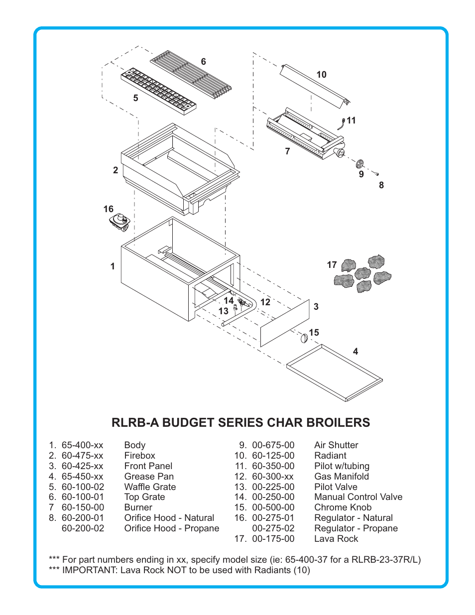 Rlrb-a budget series char broilers | Connerton Co RLRB-A User Manual | Page 3 / 4