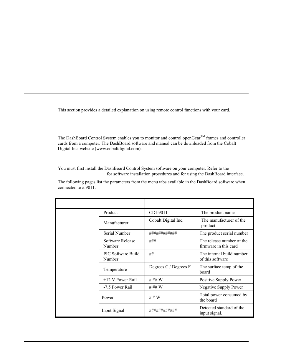 Remote control, In this chapter, Dashboard control system software | Using the menus and menu descriptions, In this chapter dashboard control system software | Cobalt Networks 9011 User Manual | Page 16 / 22
