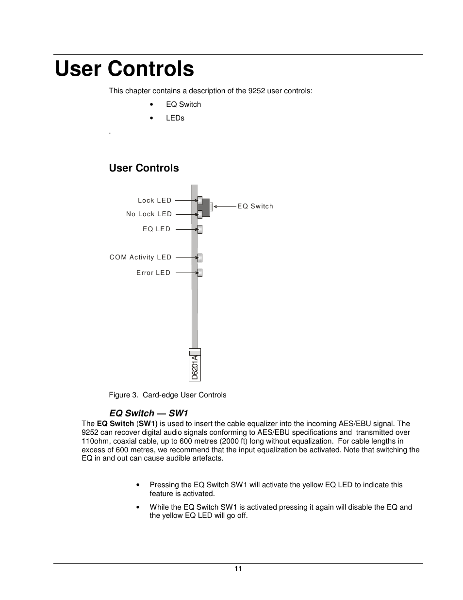 User controls | Cobalt Networks openGear 9252 User Manual | Page 11 / 16