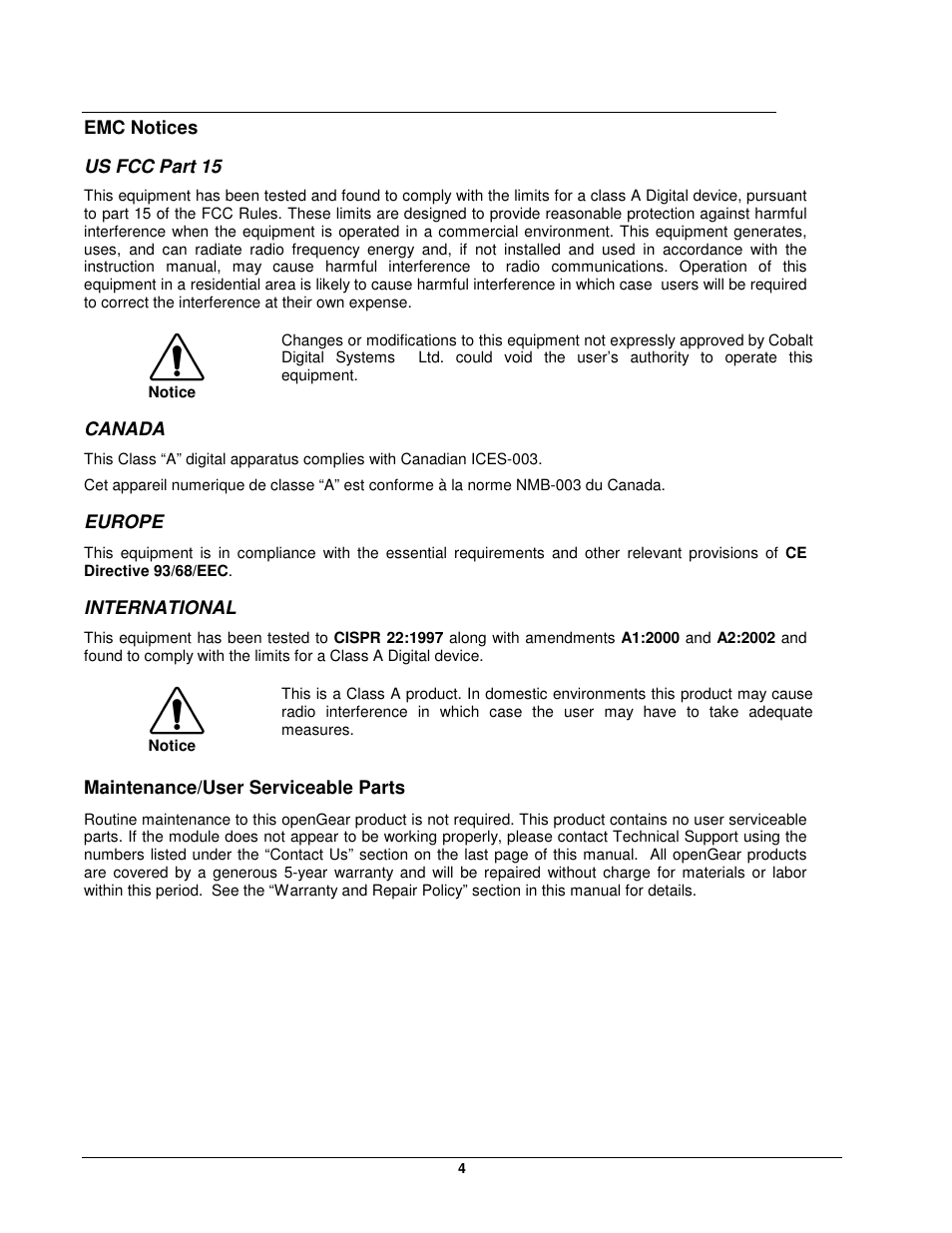 Cobalt Networks openGear 9252 User Manual | Page 4 / 16