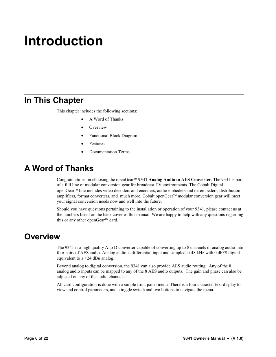 Introduction, Overview | Cobalt Networks 9341 User Manual | Page 6 / 22