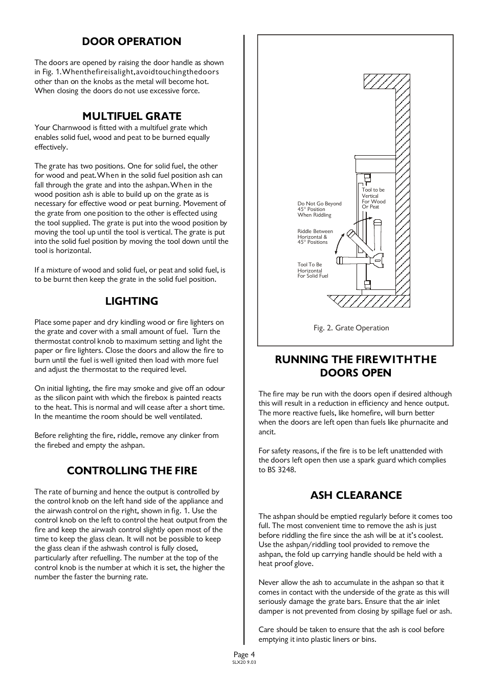 Door operation | Charnwood SLX20 User Manual | Page 4 / 11