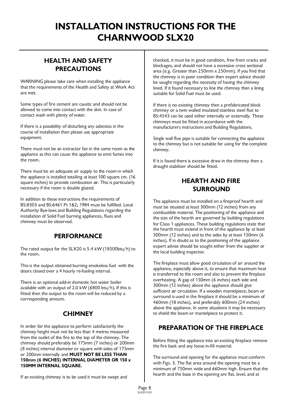 Installation instructions for the charnwood slx20 | Charnwood SLX20 User Manual | Page 8 / 11