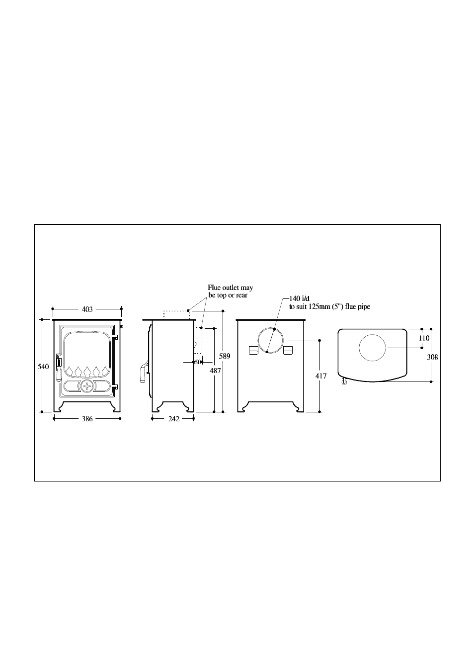 Overall dimensions | Charnwood COUNTRY 4 User Manual | Page 8 / 8