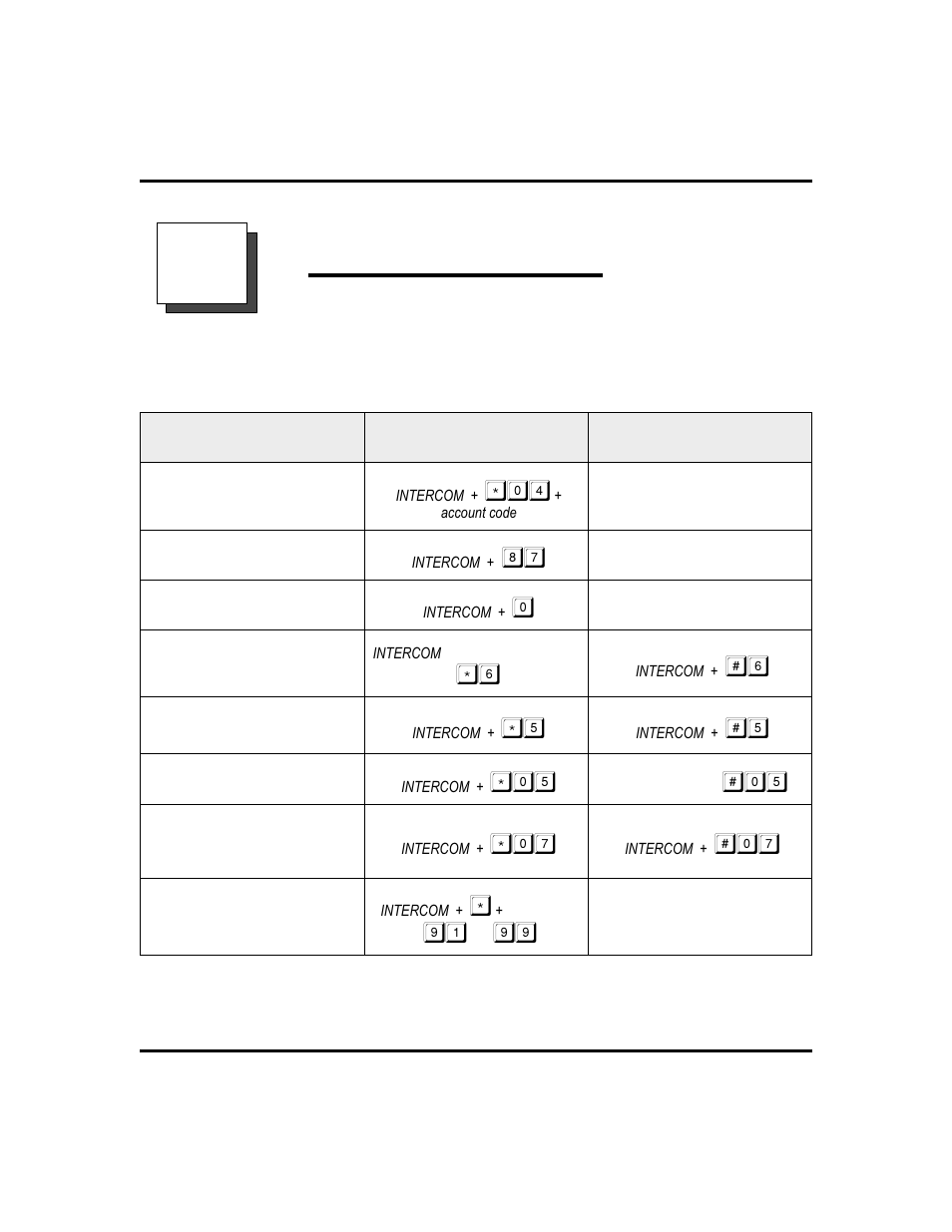 B feature access codes 41, Feature access codes | Vertical Communications DSU II User Manual | Page 47 / 64