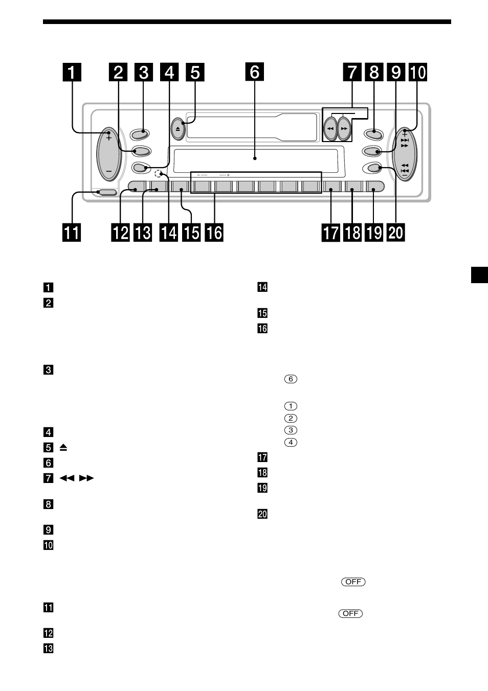 5location of controls | Sony XR-CA310  RU User Manual | Page 5 / 112