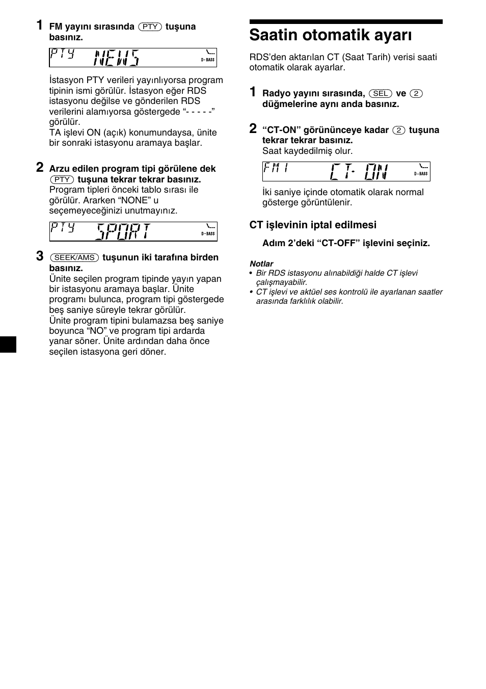 Saatin otomatik ayarı | Sony XR-CA310  RU User Manual | Page 80 / 112