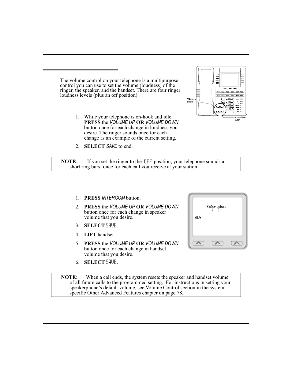 Setting volume levels 5, Turning off, 5 , 78, Setting volume levels | Vertical Communications and FXT User Manual | Page 13 / 132
